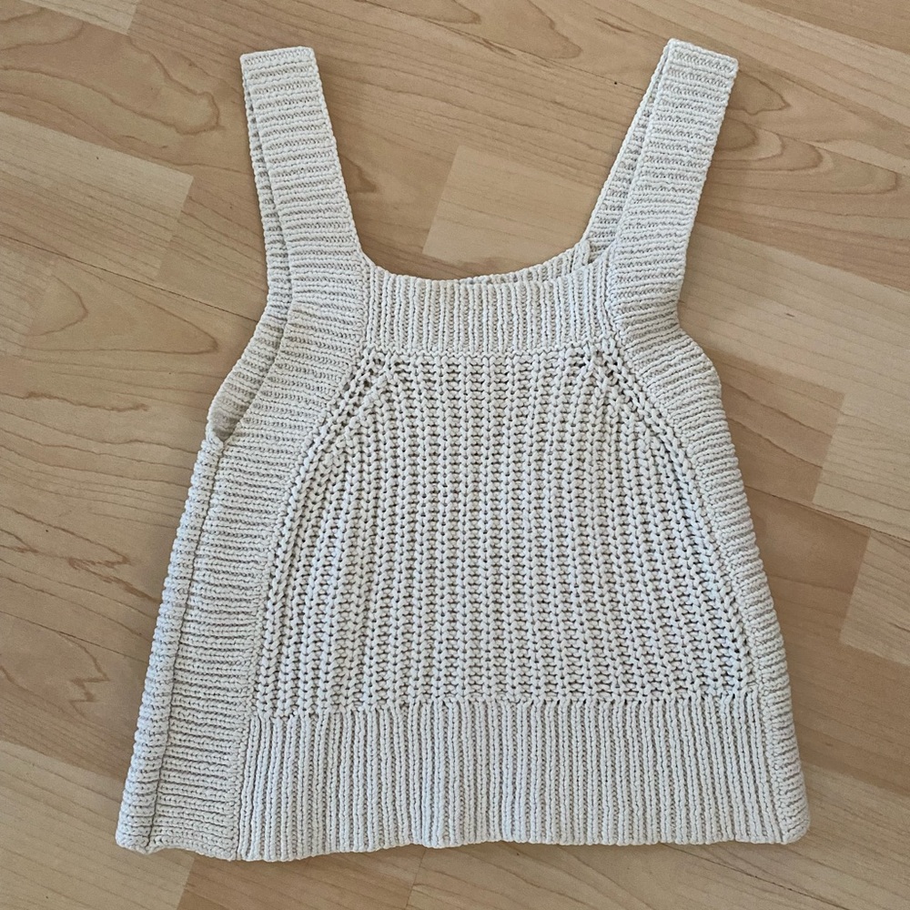Wilfred Cream Knit Sleeveless Top